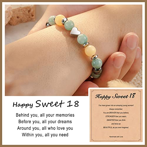 HGDEER 5th 8th College High School Graduation Day Gifts for Her Natural Stone Bracelet to Women Gifts for Sister Friend Daughter Granddaughter Niece2