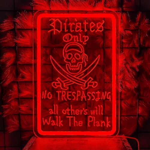 Pirate "Walk the Gangplank" Neon Sign - LED Pirate Decor,