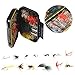 FISHINGSIR 120PCS Fly Fishing Flies Set Assorted Dry/Wet Flies Fly Fishing Lures with Waterproof Fly Box