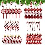 NIERBO 36pcs Adornos de Caramelos de Decoraciones de Navidad, Bastón de Caramelo, Paleta y Colgar, Patron para Arbol,...