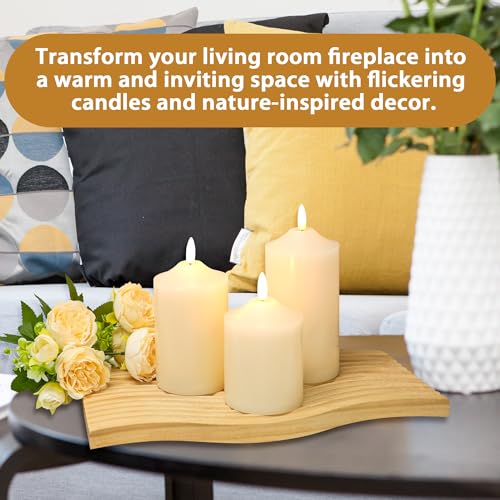 Image of JHY DESIGN 3D Flameless Candles Set 4 /5 /6inch High Real Wax Battery Candle Pillars Flickering LED Candles with 8-Key Remote Control Timers for Home Wedding Party Christmas Decoration (Set of 3)