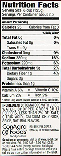 ROTEL Mild Diced Tomatoes and Green Chilies, 10 Ounce, 12 Pack