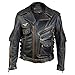 Produktbild Herren HD Echt Rindsleder Top Premium Schwergewicht Leder Jacke Motorrad Biker Schwarz Lederjacke (L 122cm Geeignete Brust 106-111cm)