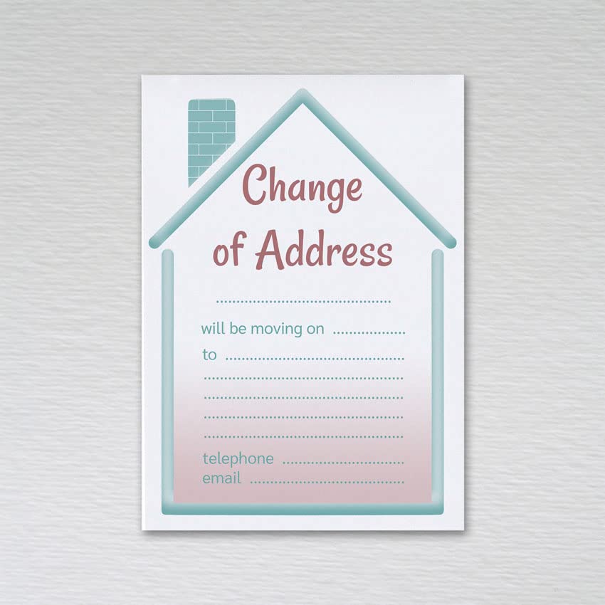 Pack of 20 Change of Address Cards without Envelopes - A6 Non-folded