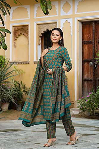 Image of Vaamsi Women's Rayon Blend Floral Printed Straight Kurta Pant With Dupatta