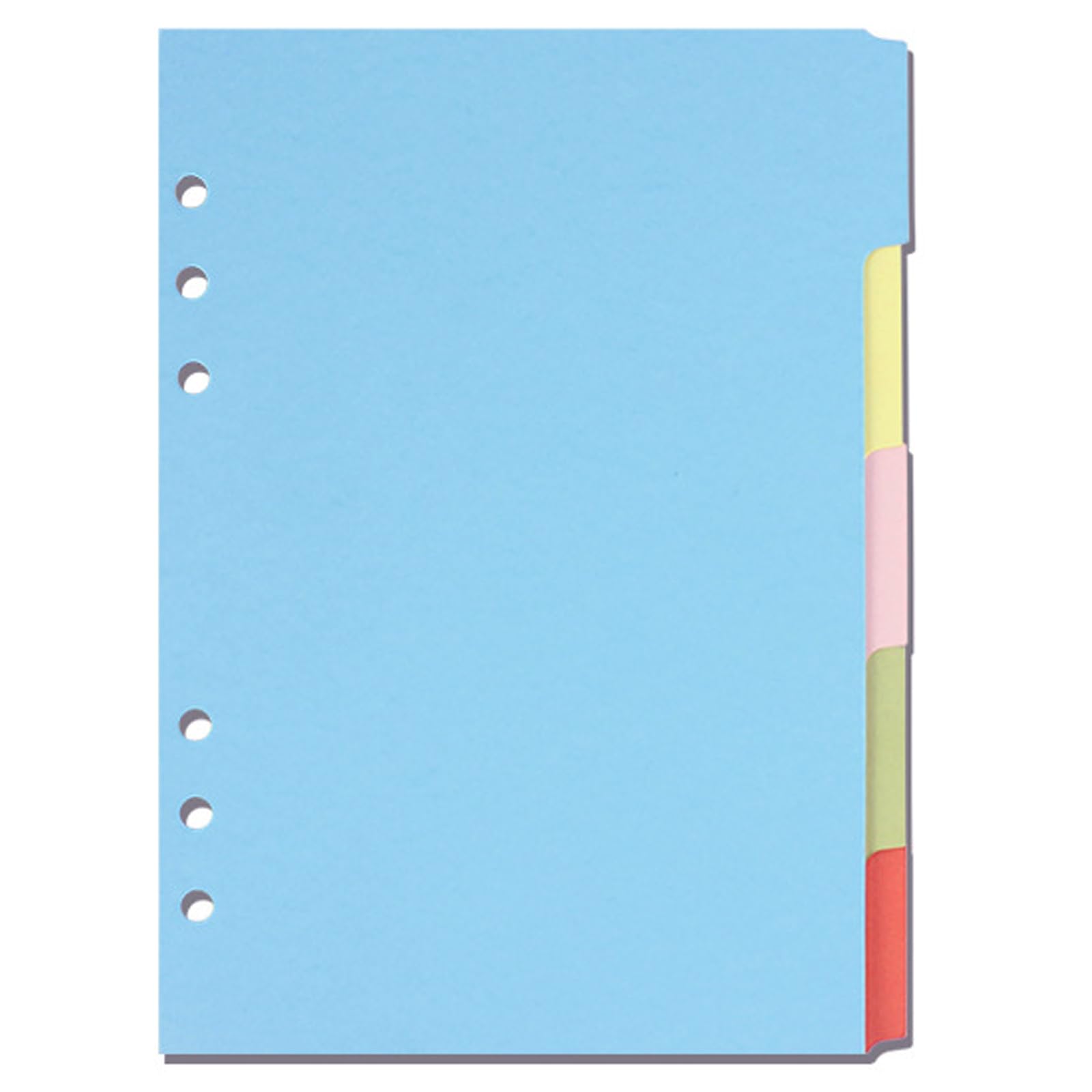 40 PCS/8 Sets A5 Colour Ring Binder Dividers, Loose-Leaf Page 6 Holes Punched 5 Colors Binder Inserts, Horizontal File and Folder Dividers Paper Sheets for Organising Notebooks