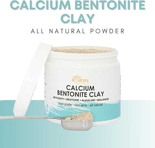 Miniatura 2 de Polvo de arcilla de bentonita de calcio  16 onzas, sin OMG, todo natural, 100% farmacéutico puro  Máscara de desintoxicación de rostro, cuerpo y