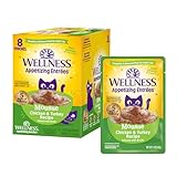 Wellness Appetizing Entrées Mousse Adult Wet Cat Food, Natural, Protein-Rich, Grain Free, 1.4 Ounce Pouch, 8 Pack (Chicken & Turkey Recipe)