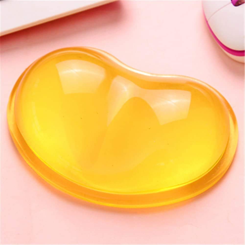 Electro Wolf Ergonomic Silicone Gel Wrist Support Mouse Pad, Clear Wristband Pad for PC, Heart-Shaped Translucence Cool Hand Pillow Cushion, Effectively Reduce Wrist Fatigue & Pain (Yellow) (B097DL863T) Amazon Price History, Amazon Price Tracker