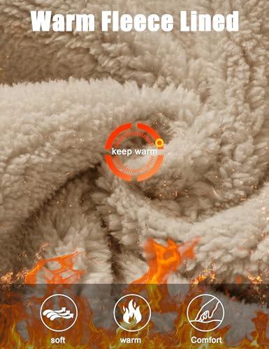 FASKUNOIE Men's Winter Fleece Pants Heavyweight Warm Sherpa Lined Sweatpants Running Jogger Pants with Pockets4