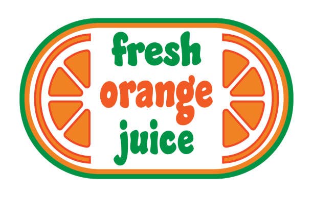 Safety Sign Sticker | Fresh Orange Juice Signage Sticker, PVC Waterproof Sticker