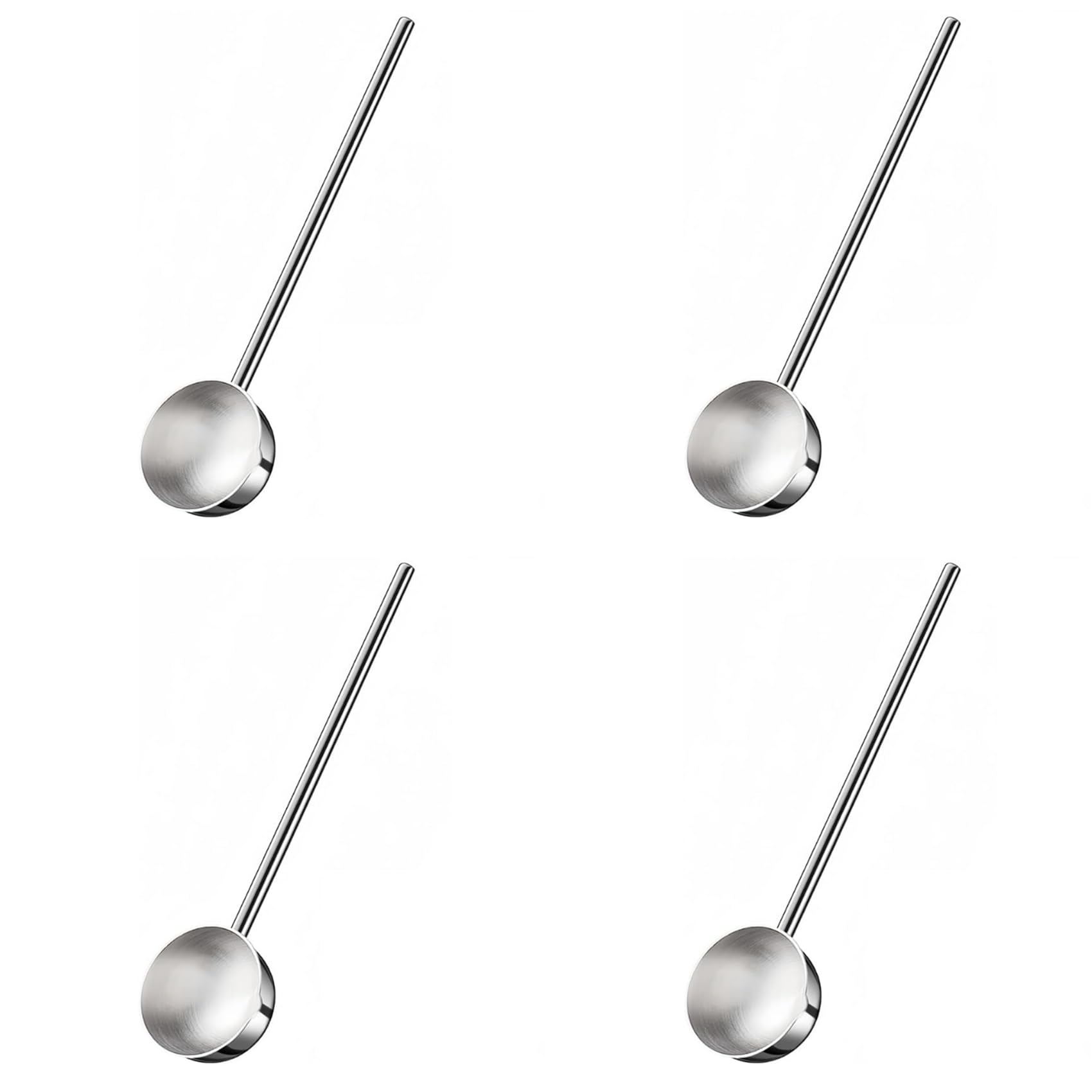 Hndhbfgrt 4X Small Soup Ladle Stainless Steel Metal Deep Spoon with Pour Spout 2 Oz Long Handle Gravy Ladles 10.5 Inch