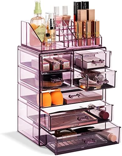 Sorbus Acrylic Cosmetics Makeup and Jewelry Storage Case Display Set (Set Style 1)