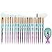 Produktbild Edary Make-up Pinsel 21 Stücke Diamant Griff Augenbürste Plus Meerjungfrau Professionelle Make-up Pinsel Set Erröten Pinsel Foundation Lidschatten Pinsel Schönheit Werkzeuge (Gradient Rosa)