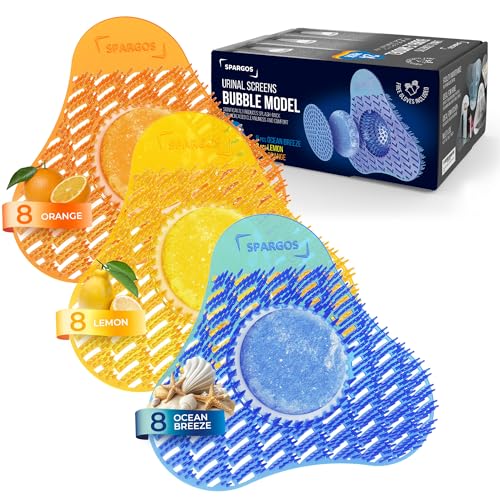 Urinal Screen Deodorizer 24 Pack - Urinal Cakes Fresh 3D Wave Anti-Splash Odor Protection Mats for...