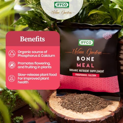 IFFCO Urban Gardens - Bone Meal 9 Kg - Organic Phosphorus + Calcium Nutrient for Plants and Home Garden - Slow Release Plant Nutrition Supplement - Promotes Flowering, Fruiting & Root Development