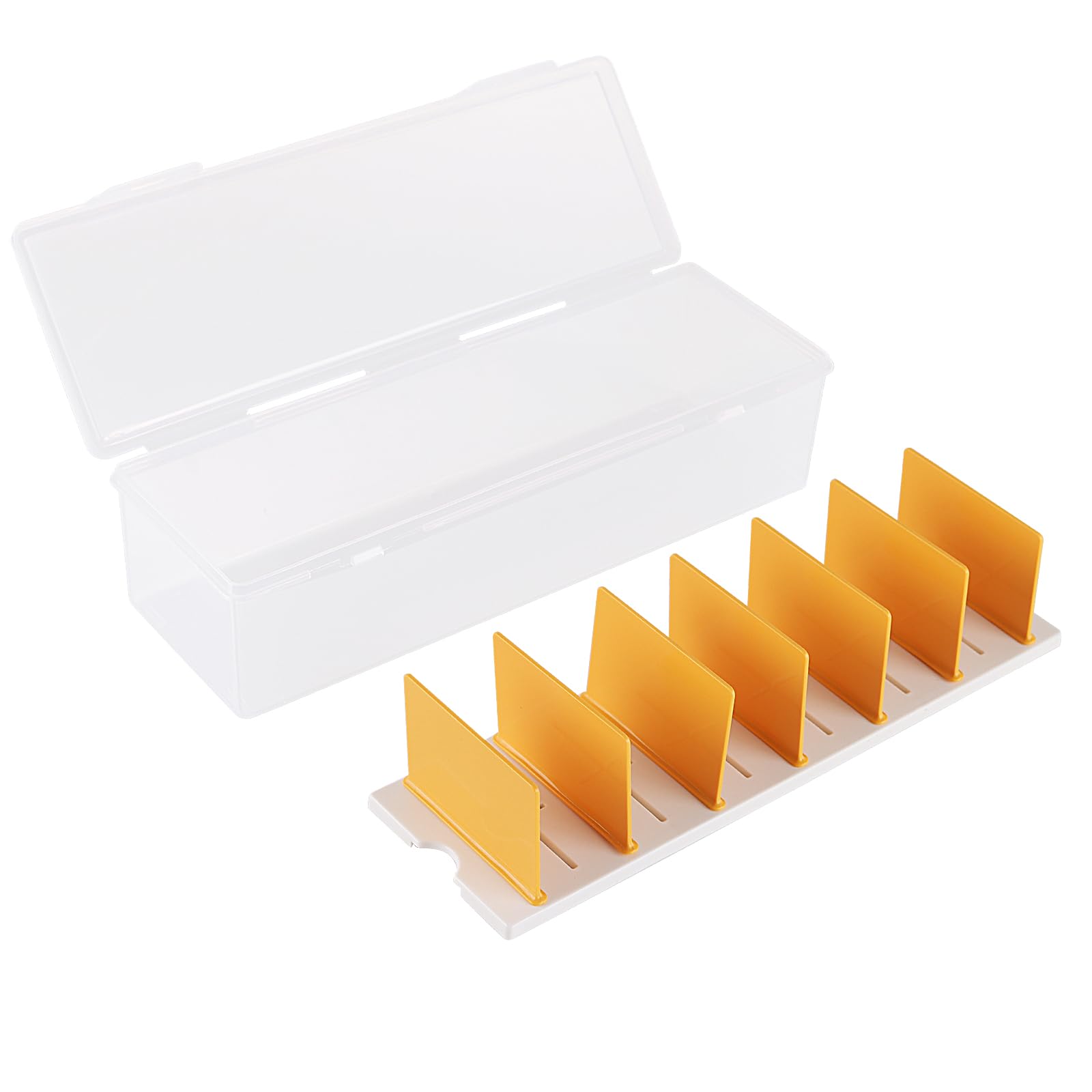 3 sztuki pudełka do przechowywania kabli z przegródkami, 30 x 10 x 7,2 cm, przezroczyste pudełko do zarządzania kablami, kabel do przechowywania, do biura
