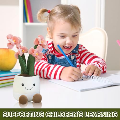 XIMEY Plüsch Pflanze im Topf, Plüschtier im Topf Pliischtier, Plüsch Blume, Kuscheltier Pflanze, Pflanzen Plüschfigur Dekofür Kinder Baby Mädchen Junge