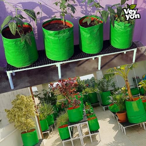 Image of UPVC Plant Stand for Balcony, Terrace, Grow Bags & Pots - 5 Ft | 100% Waterproof UPVC, 100kg Load Capacity, Heavy-Duty, Supports Heavy Pots & Grow Bags. Size: 60 x 10 x 13 Inch.