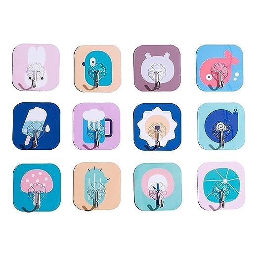 GDR Self Adhesive Wall Mounted Hook - Non Trace & No Drilling PVC Wall Hook, Nail Free Seamless Plastic Waterproof Sticker Hook (Pack of 10, Cute Design Hook), Transparent (B0CFXK9QXX) Amazon Price History, Amazon Price Tracker