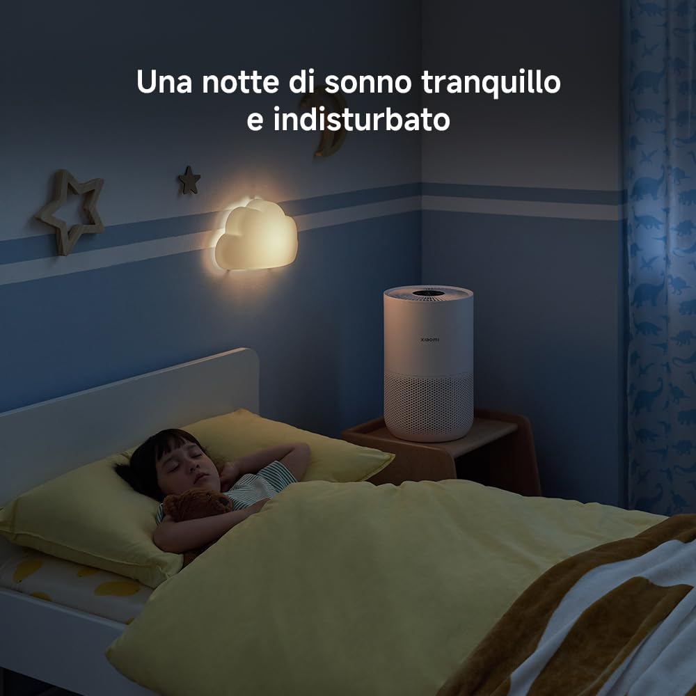 Xiaomi Smart Air Purifier Compact, Rimozione degli Allergeni, Doppio Utilizzo, da Tavolo e Pavimento, Regolazione automatica della Velocità di Purificazione, Basso consumo energetico, Filtro 3-in-1