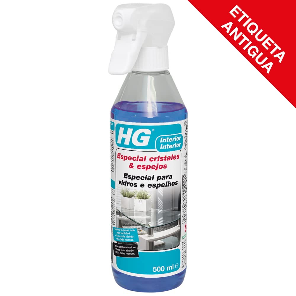 HG Specjalne kryształy i lustra, Bez pasków do czyszczenia szkła, skutecznie usuwa tłuszcz i brud z okien i innych powierzchni (500 ml) - 142050109