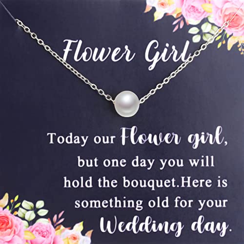 WUSUANED Flower G Gift Pearl Necklace Bridesmaid Gifts Wedding Party Jewelry Thank You Gifts Bridal Proposal Gift