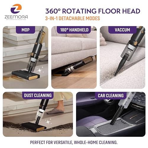 Image of Cyclone 3-in-1 Wet & Dry Vacuum Cleaner with Floor Mop | 600W Brushless Motor | 20KPA Powerful Suction | HEPA Filter | 800ml Dust Tank for Home | Sofa | Carpet & Car - 1 Year Warranty