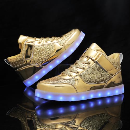 Image of SANYES LED Light Up Shoes for Men Women, USB Rechargeable High Top Glowing Sneakers, Luminous Dancing Shoes