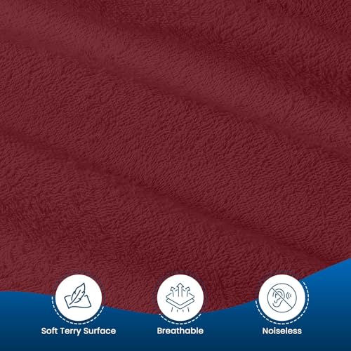 Image of 100% Waterproof Premium Cotton Feel Mattress Protector | Ultra Soft Breathable & Hypoallergenic Fitted Bed Protector Terry Cover | Fits Upto 10 Inches (Maroon, 72 x 60 (5x6 Feet))