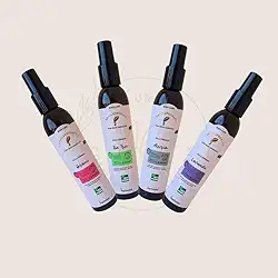 Kit 4 Água Termal com Óleo Essencial Lavanda, Alecrim, Gerânio e Tea Tree (Melaleuca) 200ml Corpo, Rosto E Cabelos