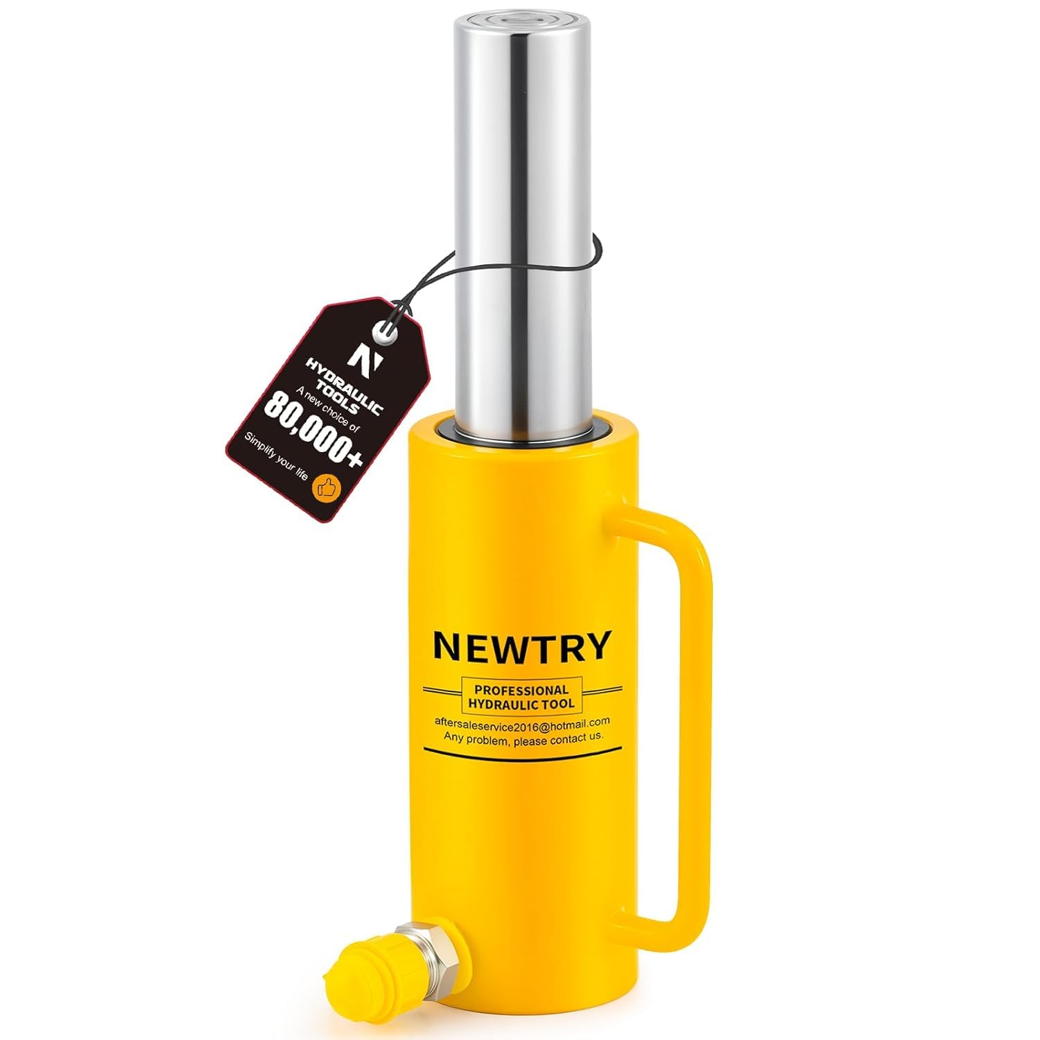 NEWTRY 10 ton Hydraulic Jack Cylinder Long Ram 6” Stroke Portable Hydraulic Ram Industrial Lifting Tool Porta Power Retract Automatically