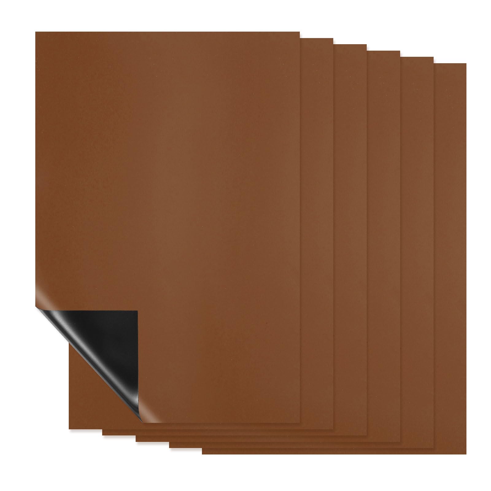 PATIKIL Magnetic Dry Erase Board Sheet for Fridge, 6 Pcs 12 x 8 Inch Erasable Refrigerator Whiteboard for Kitchen for Home Kitchen Organizer Planner Office Storage, Brown (0.6mm)