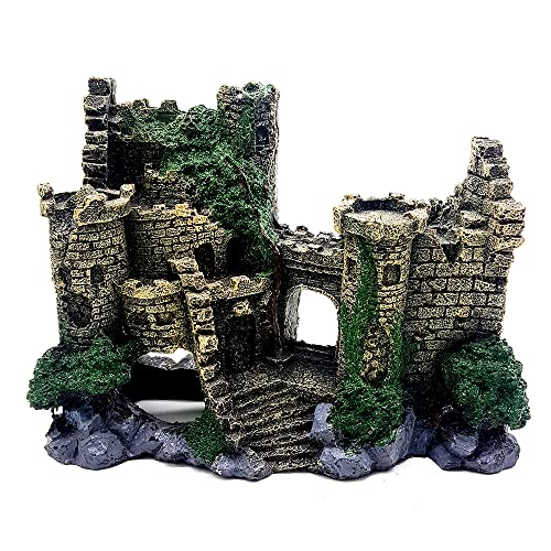 Gotetiso Decoration pour Aquarium Décoration Fish Tank en Résine Aquarium Château Décoration Aquarium Ornement Décor pour Aquarium en Polyrésine Cottage Cacher Château Ornement