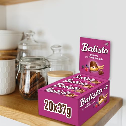 Balisto Schokoladen Großpackung, Yoberry, Getreide Schokoriegel mit Joghurt-Beeren, 20 x 37g, Schokolade, Müsliriegel, Schoko Großpackung (740g) 4