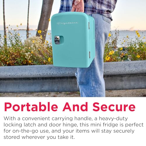 Frigidaire Mini Portable Compact Personal Cooler Fridge, 4 Liter Capacity Chills Six 12 oz Cans, 100% Freon-Free & Eco Friendly, Includes Plugs for Home Outlet - Blue - image 7