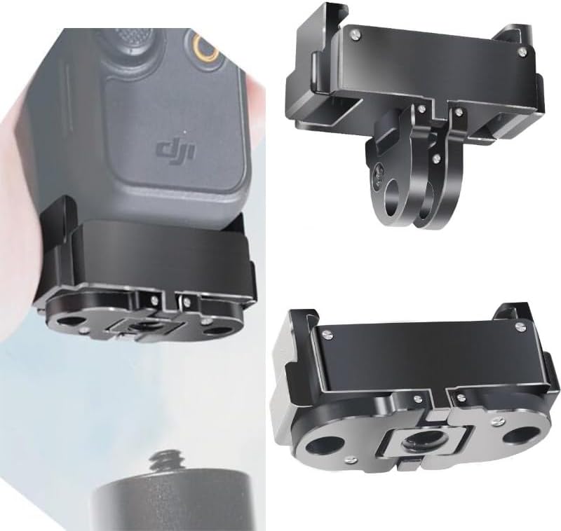 Coyktonty Osmo Pocket 3 Two-Claw Adapter for DJI Pocket 3,Foldable Gopro Interface Connectable Tripod Selfie Stick