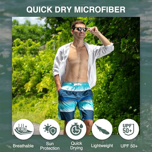 Image of Kanu Surf Men's Big Viper Extended Size Stripe Swim Trunk