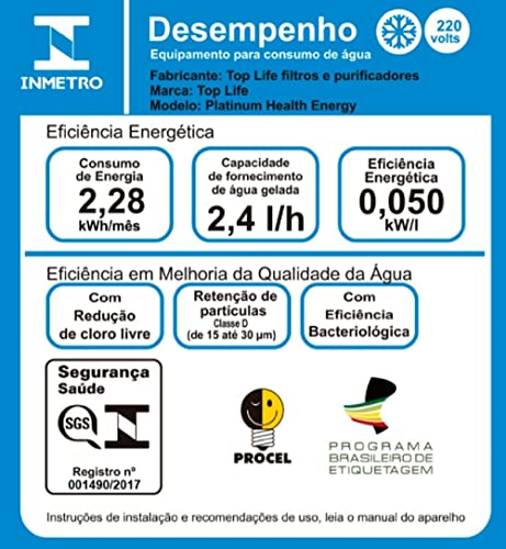 Purificador Super Água Alcalina Mineralizada Gelada Ph 9,5 Redox/Pral Negativo Flex HE - Top Life (220, Prata) - Imagem 6