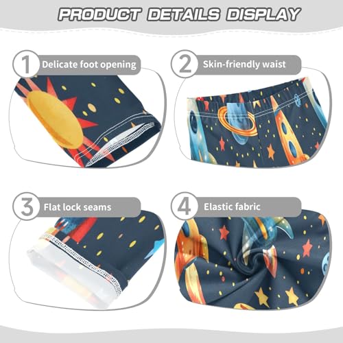 Bolaz Toddler Girls Leggings Printed Yoga Pants Leggings Rockets Stars Planets for Kids3