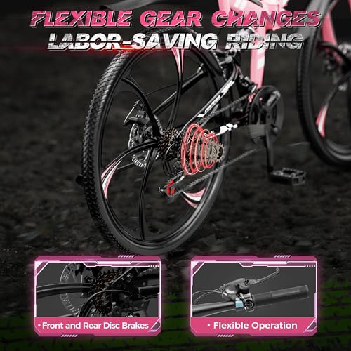 Image of Outroad 26 Inch Folding Mountain Bike, 21 Speed Full Suspension High-Carbon Steel MTB Foldable Bicycle, Dual Disc Brake Non-Slip Adjustable Seat Folding Bikes for Adults /Men /Women, Black, Orange
