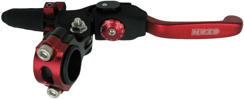 OTOM Universal Motorcycle Aluminum 7 Gear Foldable Clutch Lever Adjustable Handle Clutch 7/8" 22mm for Dirt Bike Mini Bikes ATV Scooter （Red）