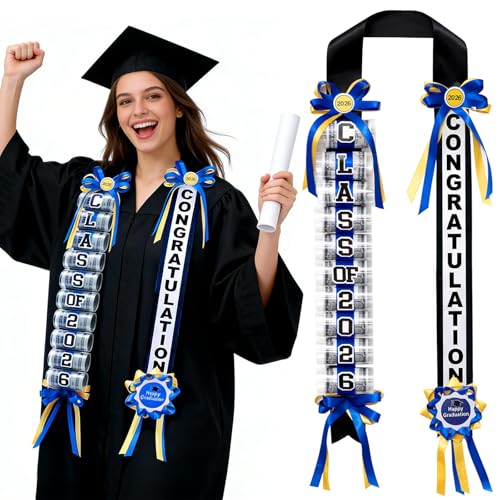 janbrm 2026 graduation money lei of Double Braided leis with cash graduation money gift ideas of 2026 graduation Party decorations (Blue)