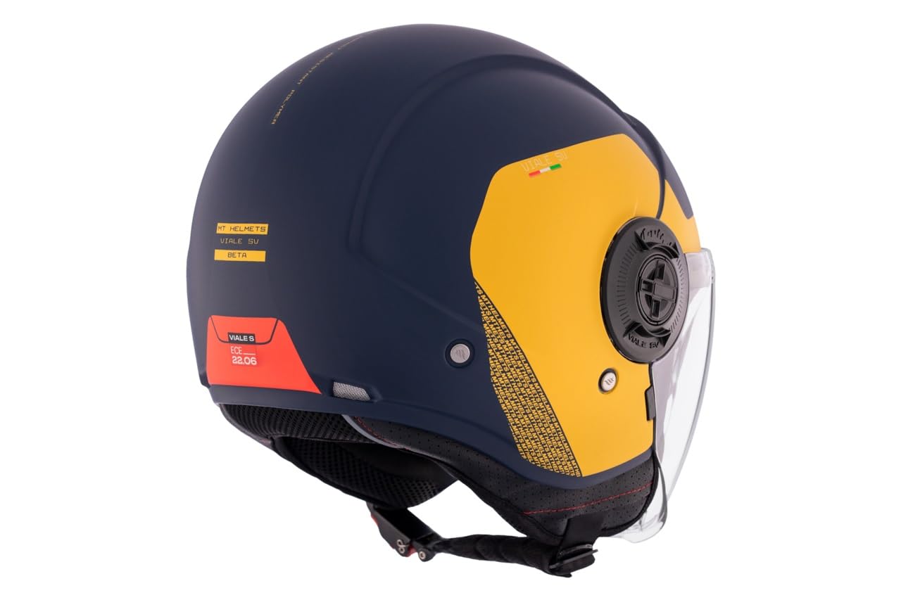MT Helmets Viale SV S – Casco Moto Jet Urbano con Visor Solar Retráctil, Interior Lavable, Pantalla Larga y Calota HIRP | Homologado ECE 22.06 & DOT