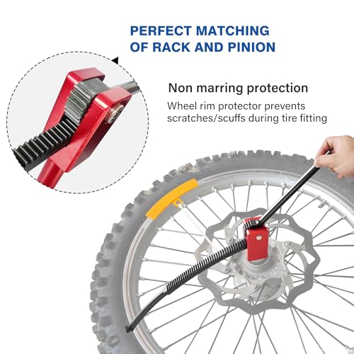 Image of Dirt Bike Tire Changing Tools for 16 inch to 21 inch Wheels Enduro and Motocross Compact Dirt Bike Tire Changer Quick Easy Mount 15mm to 25 mm Axles(Partial Tools)