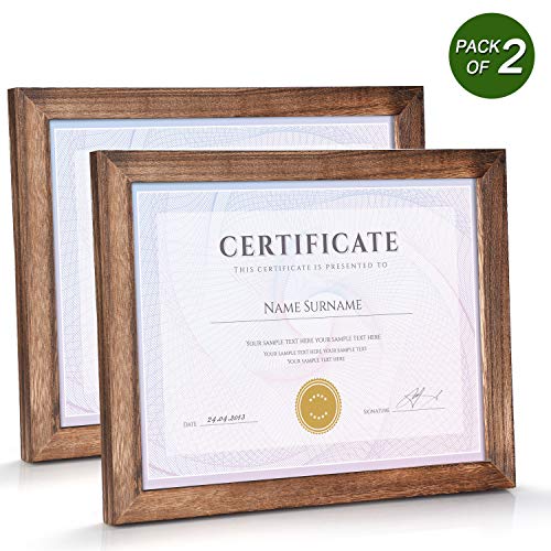 Emfogo 8.5x11 Certificate Frames with Stand Rustic Wood Document Frames with High Definition