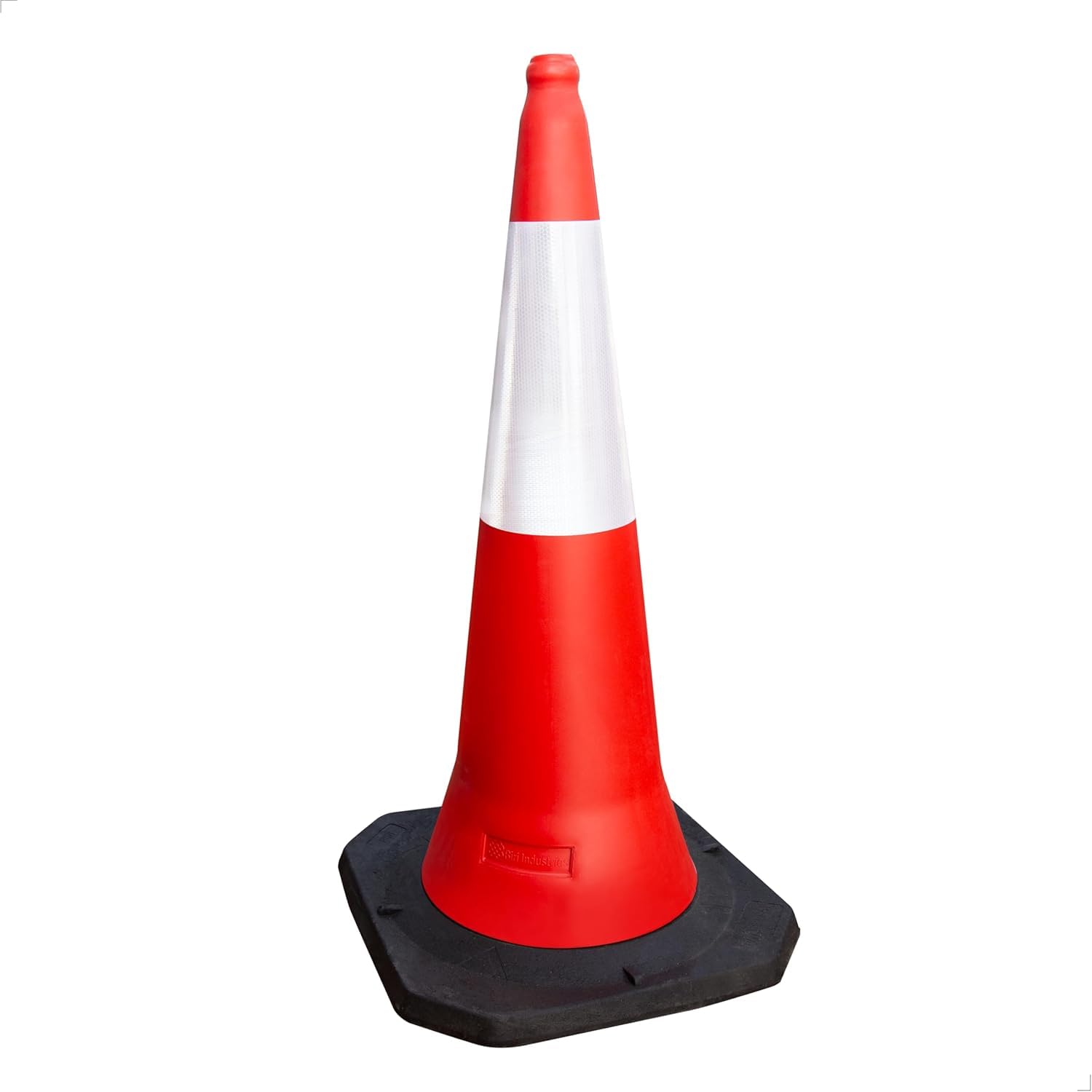 Berry Traffic Cone with PE Base - 100 CM | PPC Road Safety Reflective Traffic Cone | High Visibility Street Cone Red | Portable Wind Resistant Outdoor Cone for Industrial Purposes