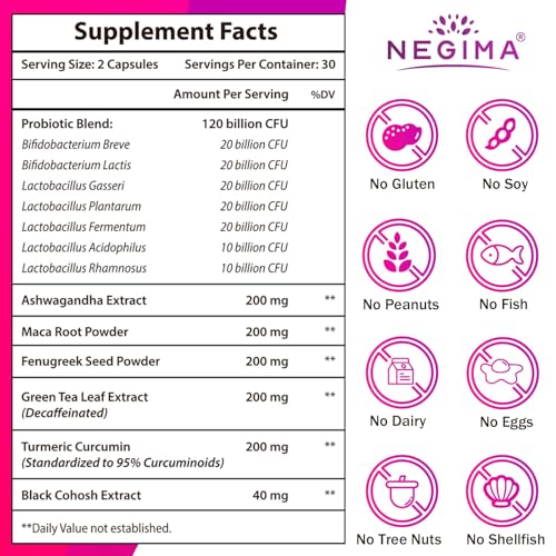 Image of Menopause Supplements for Women, 120 Billion CFUs Probiotics for Women, 13-in-1 Herbs & Botanicals Complex, for Hormone Menopause, Hot Flashes, Night Sweats, Mood Swings, Sleep Disturbances - 240 Cap