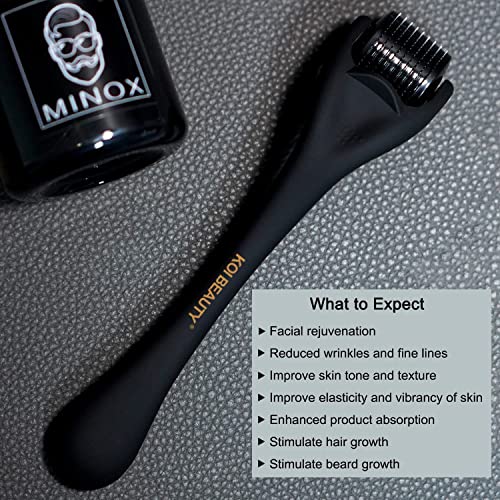 Koi-Beauty-Derma-Roller-for-Face-Hair-and-Beard-Growth-540-Titanium-Microneedling-Roller-Beard-Roller-Scalp-Microneedle-Roller-Matte-Texture-Micro-Needling-Dermaroller-for-Men-Women