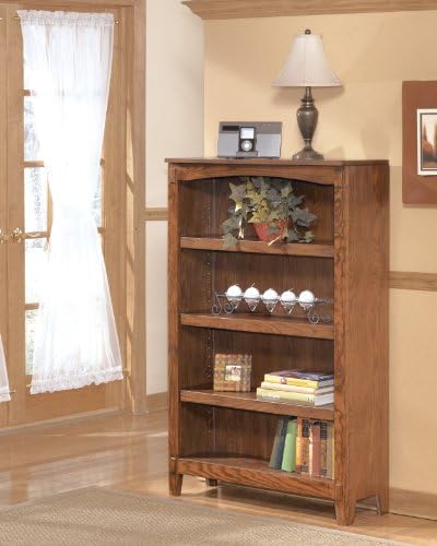 Cross Island Medium Bookcase in Medium Brown Oak